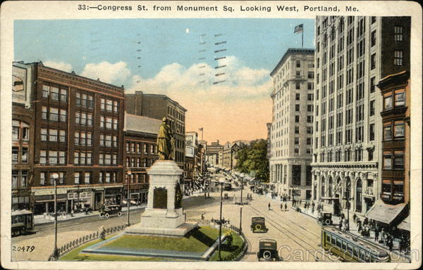 Congress St. from Monument Sq. looking west Portland Maine