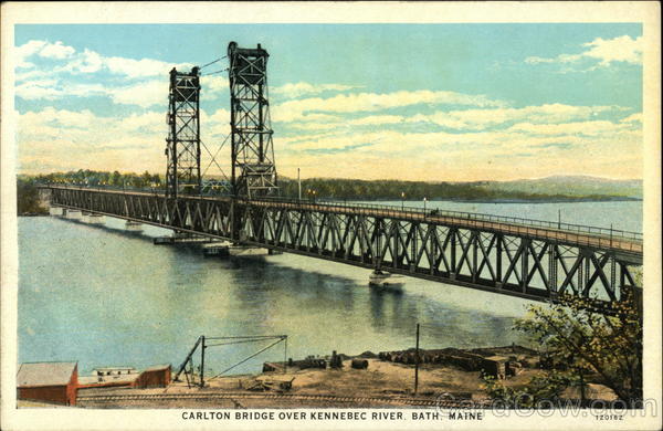 Carlton Bridge over Kennebec River Bath Maine