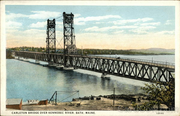 Carleton Bridge over Kennebec River Bath Maine