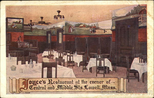 Joyce's Restaurant at the Corner of Central and Middle Sts Lowell Massachusetts