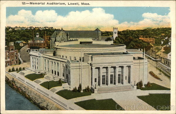 Bird's Eye View of Memorial Auditorium Lowell Massachusetts
