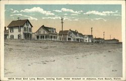West End Long Beach, Looking East - Hotel Mitchell in Distance Postcard