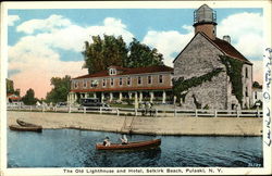 The Old Lighthouse and Hotel, Selkirk Beach Pulaski, NY Postcard Postcard