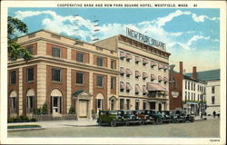Cooperative Bank and New Park Square Hotel Postcard
