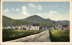 General view of town and mountains Lincoln, NH Postcard Postcard