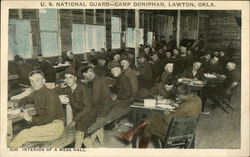 US National Guard - Camp Doniphan - Interior of a Mess Hall Postcard