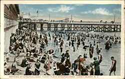 Bathing at Steeplechase, Funny Place - Coney Island Postcard