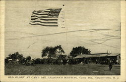 Old Glory at Camp Dix Religious Meeting Postcard