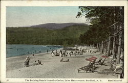 The Bathing Beach from the Casino, Lake Massasecum Bradford, NH Postcard Postcard