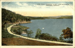 View from Country Club, Lake Bonoseen, Western Vermont Postcard