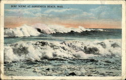 Surf Scene at Horseneck Beach Westport, MA Postcard Postcard