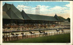 The Finish, Saratoga Race Track Saratoga Springs, NY Horse Racing Postcard Postcard