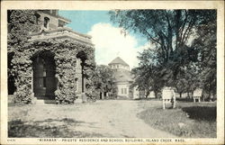 "Miramar"-Priests' residence and school building Island Creek, MA Postcard Postcard