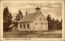 School House Five Islands, ME Postcard Postcard