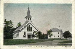 Congregational Church and Masonic Building Kingston, NH Postcard Postcard