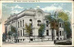 Street View of Public Library Postcard