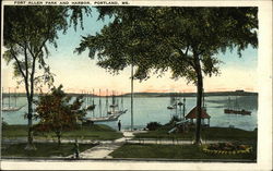 Fort Allen Park and Harbor Postcard