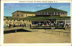 Freeman's Carrousel and Baths Seaside Heights, NJ Postcard Postcard