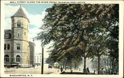 Wall Street along the River Front showing Post Office Postcard
