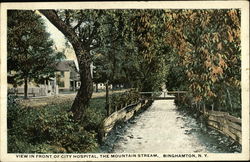 Mountain Stream - View in Front of City Hospital Postcard