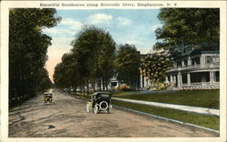 Beautiful residences along Riverside Drive Binghamton, NY Postcard Postcard