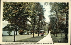 State Hospital Grounds - End of Trolley Line Postcard