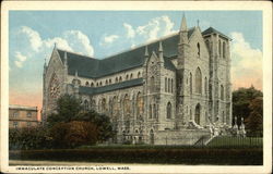 Immaculate Conception Church Lowell, MA Postcard Postcard