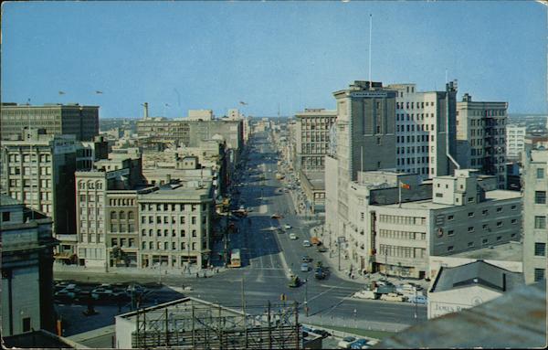 View of Portage Avenue Winnipeg MB Canada Manitoba