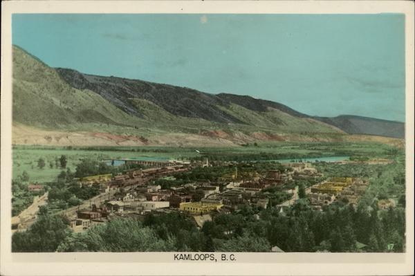 Bird's Eye View of Town Kamloops BC Canada British Columbia