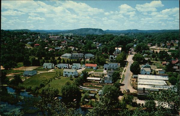 A View of Huntsville, Muskoka, from Lookout Mountain in Huntsville's Memorial Park ON Canada