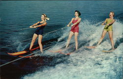 Water Skiing a Thrilling Sport Surfing and Waterskiing Postcard Postcard