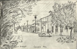 Main Street Cedar Key, FL Postcard Postcard