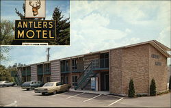 Antlers Motel Eau Claire, WI Postcard Postcard