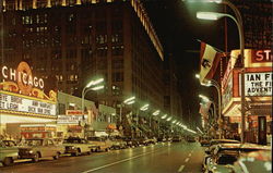 State Street at Night Postcard