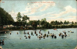 Bathers at Storm Lake, Iowa Postcard Postcard