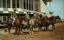 Pony Boys and Girls Waiting to Take Horses to the Post at Hazel Park Race Course Michigan Postcard Postcard