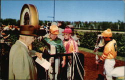 Riders Weigh-Out After a Race at Hialeah Race Course Florida Postcard Postcard