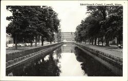 Merrimack Canal Lowell, MA Postcard Postcard