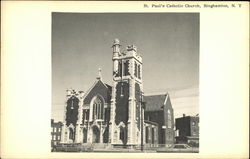 St. Paul's Catholic Church Binghamton, NY Postcard 