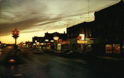 Downtown at twilight Portage La Prairie, MB Canada Manitoba Postcard Postcard