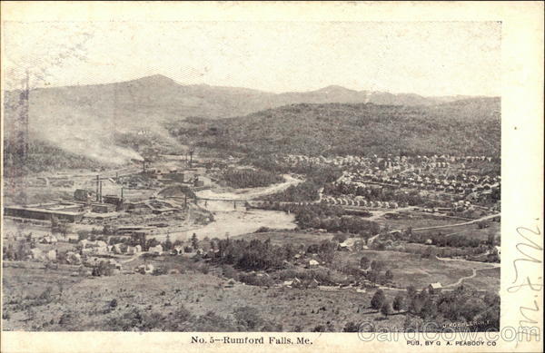 Aerial view of Rumford Falls Maine