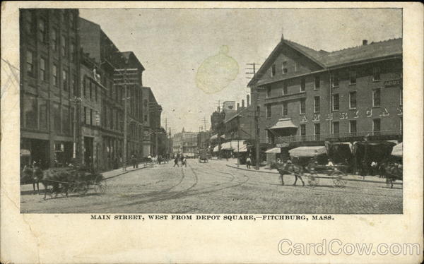 Main Street, West from Depot Square Fitchburg Massachusetts