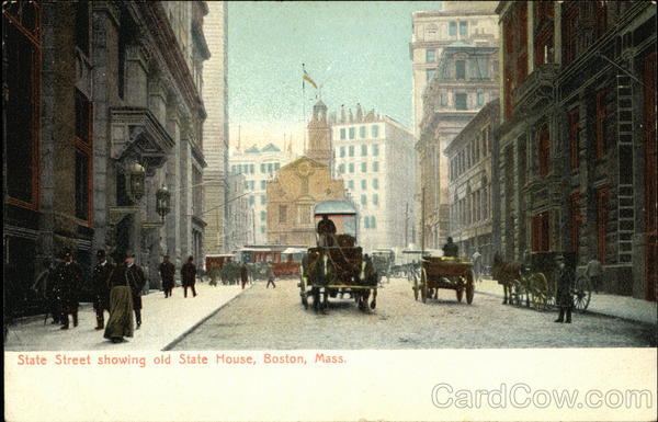 State Street showing Old State House Boston Massachusetts