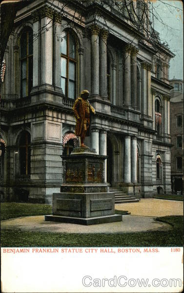 Bnejamin Franklin Statue City Hall Boston Massachusetts
