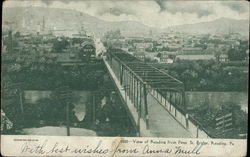 View of Reading from Penn St. Bridge Pennsylvania Postcard Postcard