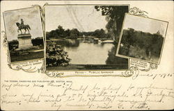 Pond-Public Garden Postcard