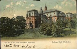 College Hall, Wellesley Massachusetts Postcard Postcard