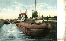 Whaleback Locking Up to Lake Superior Sault Ste. Marie, MI Postcard Postcard
