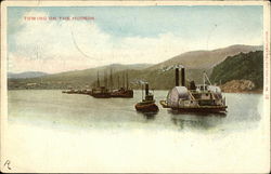 Towing on the Hudson Postcard
