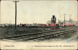 Burning of La Grange Compress, February 27th, 1906 Texas Postcard Postcard